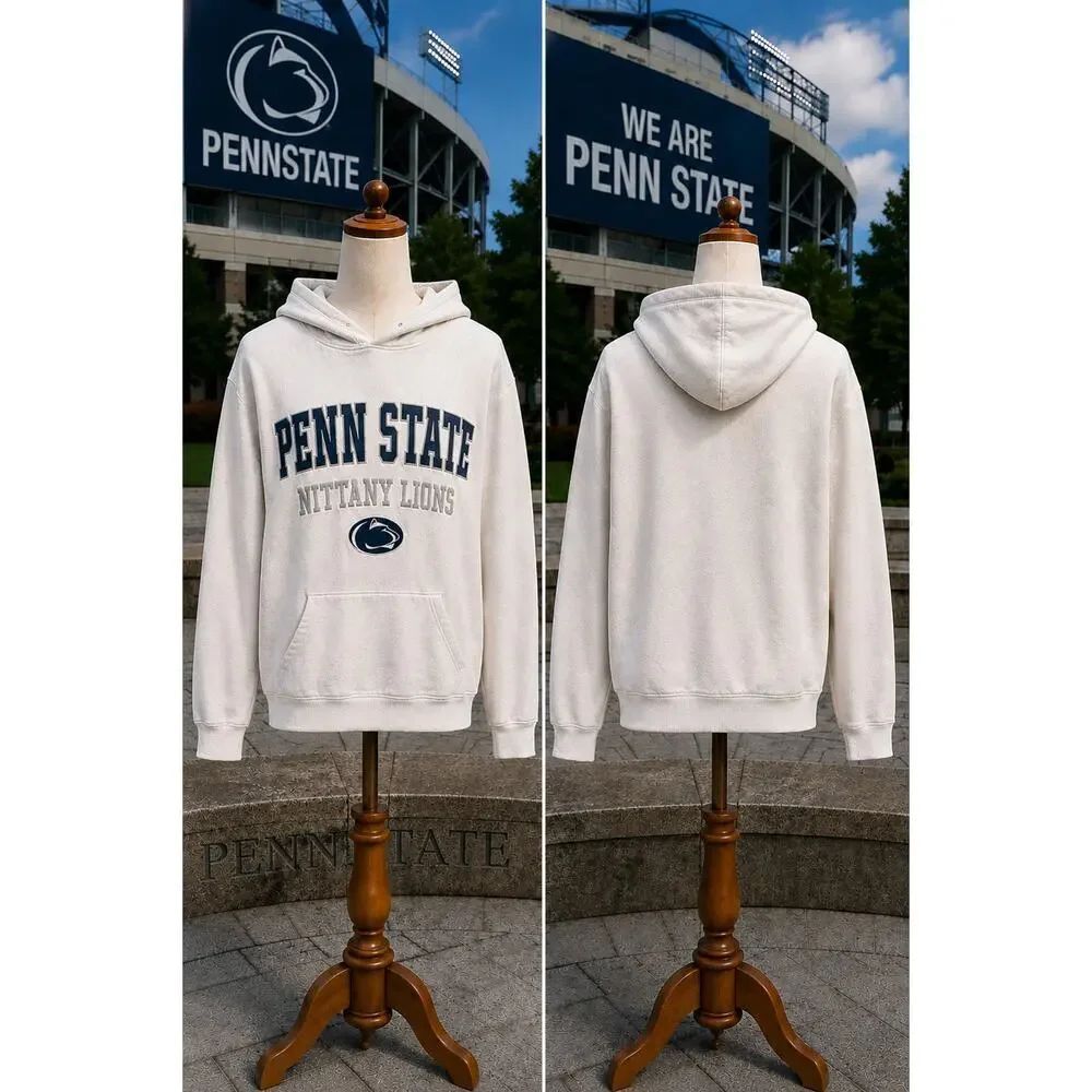 Penn State Nittany Lions Hoodie Men’s Large White Embroidered Logo